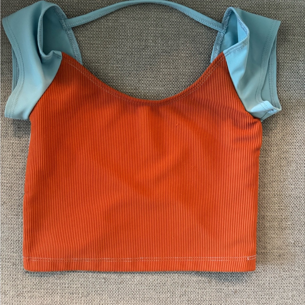 Orange and Blue Women's Top